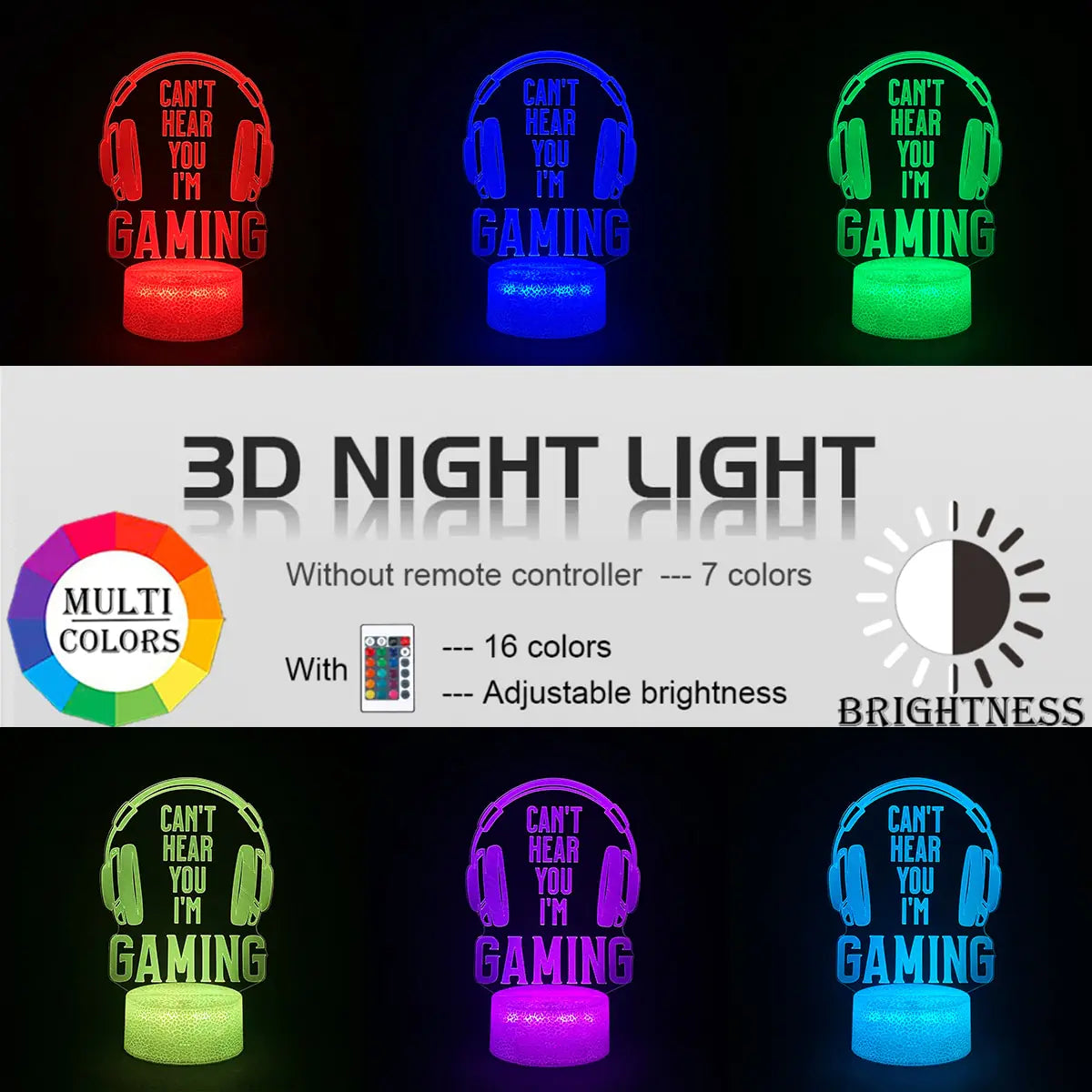 Lámpara LED Gamer 3D